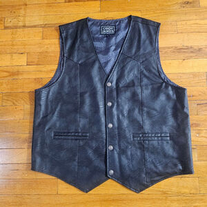 Cody James Men's Black Faux Leather Vest Extra Large